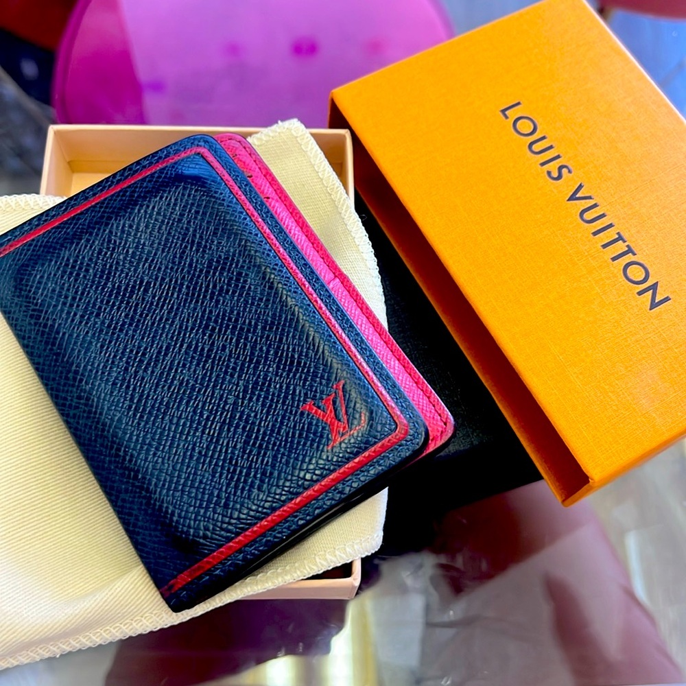 Louis Vuitton navy & red wallet